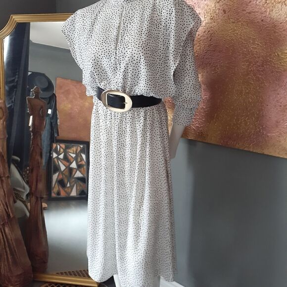 NWT Zara Ditsy Dot Midi Dress - Picture 2 of 14